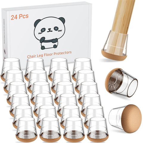 Meldel silicone chair leg protector with round small cap protects floors.