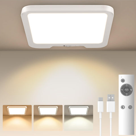 Meliya USB-C motion sensor ceiling light with remote provides hallway lighting convenience.
