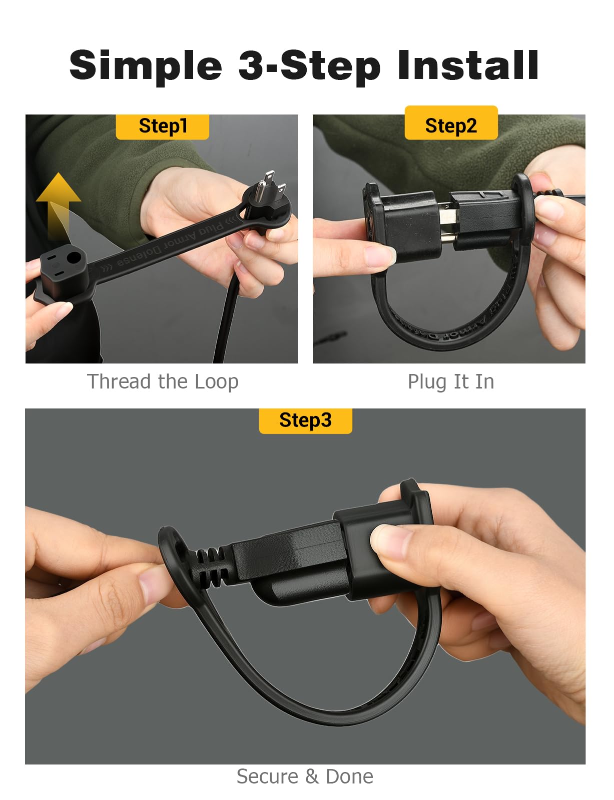 Mellbree snap-on design installs quickly without tools for exterior outlets.