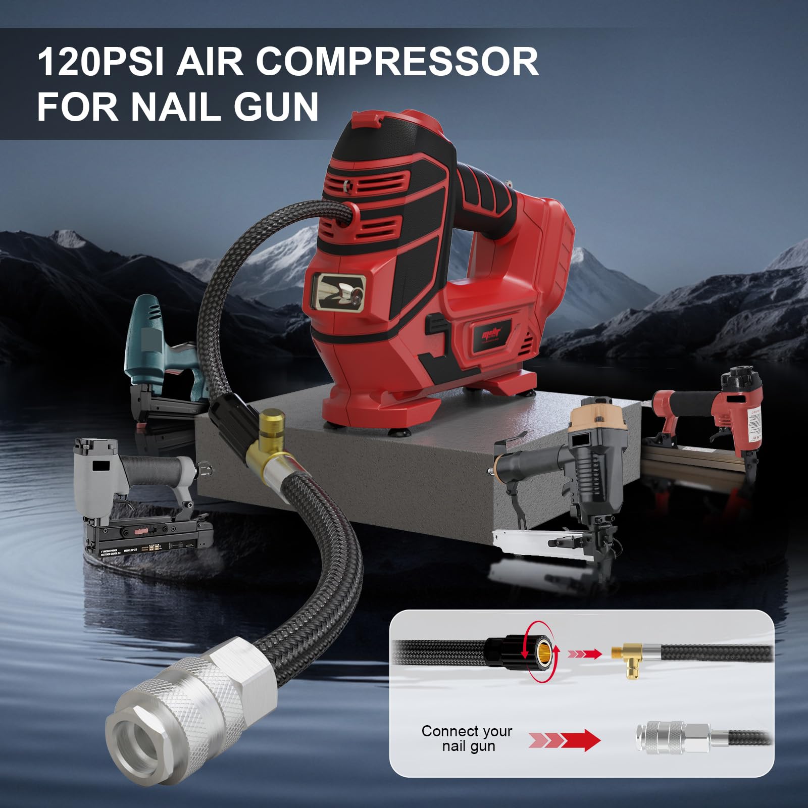 Mellif dual-mode inflator and air tool in one compact unit.