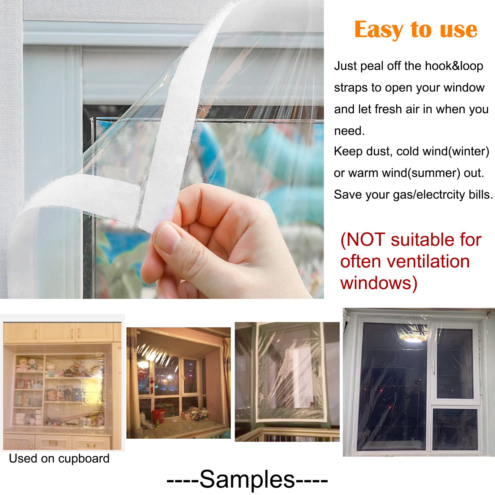 Mellroom window wrap allows ventilation while keeping film in place.
