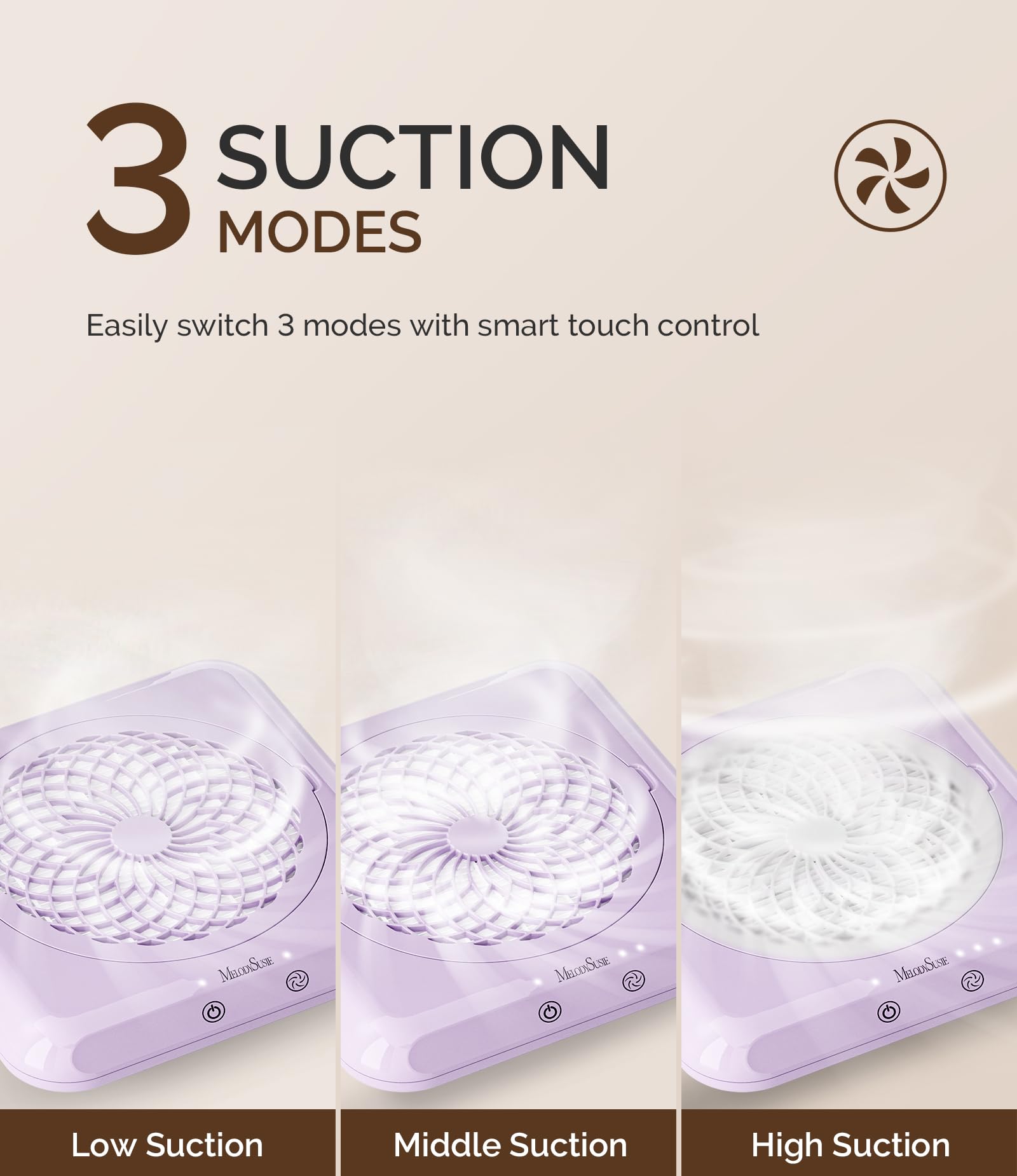 MelodySusie dust collector with touch control panel for simple adjustments