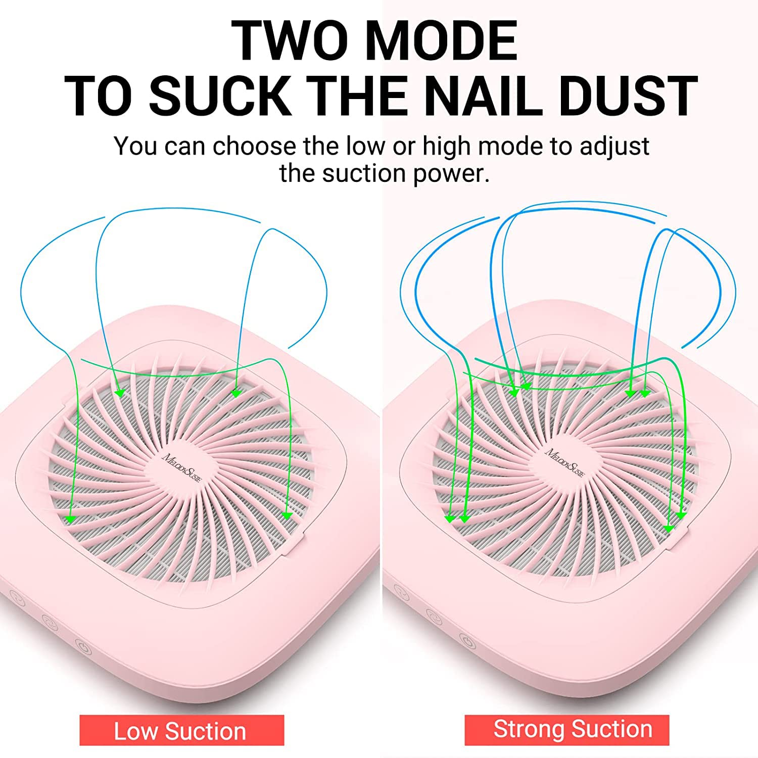 MelodySusie nail dust collector ergonomic wrist-rest design improves comfort