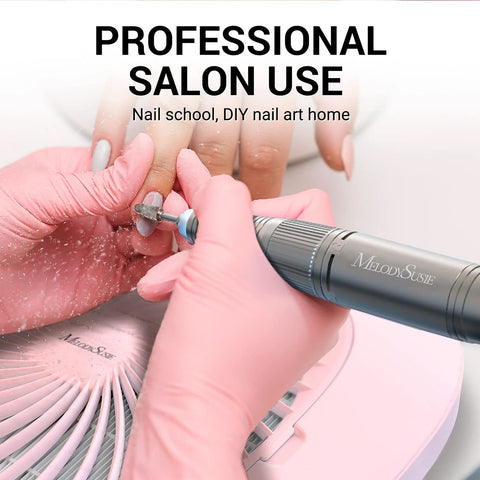 MelodySusie nail dust collector side view shows compact design for salons