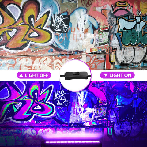 Meloght IP66 waterproof black light bar highlights outdoor fluorescence