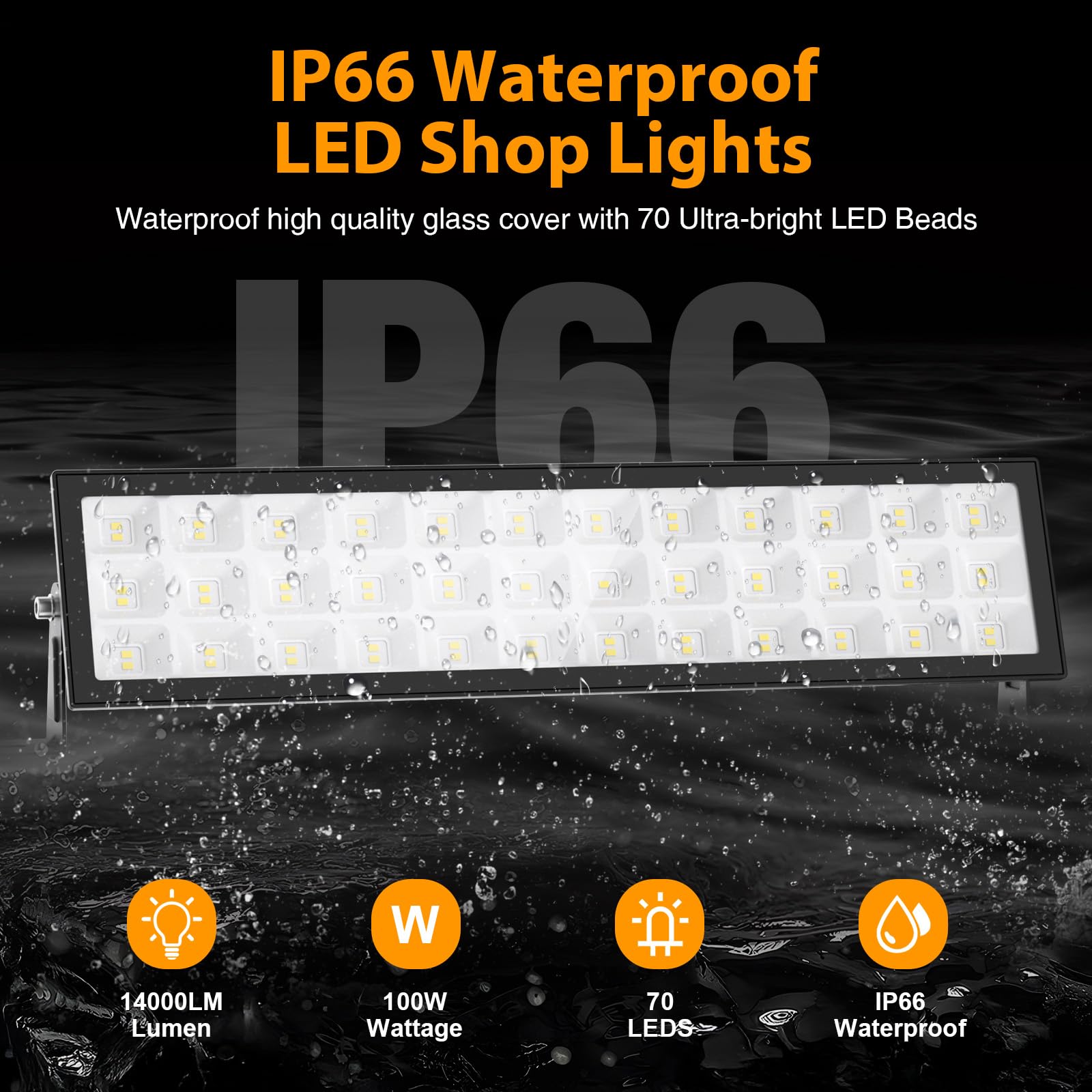 Meloght LED flood light 100W delivering clear 6500K daylight for tasks.