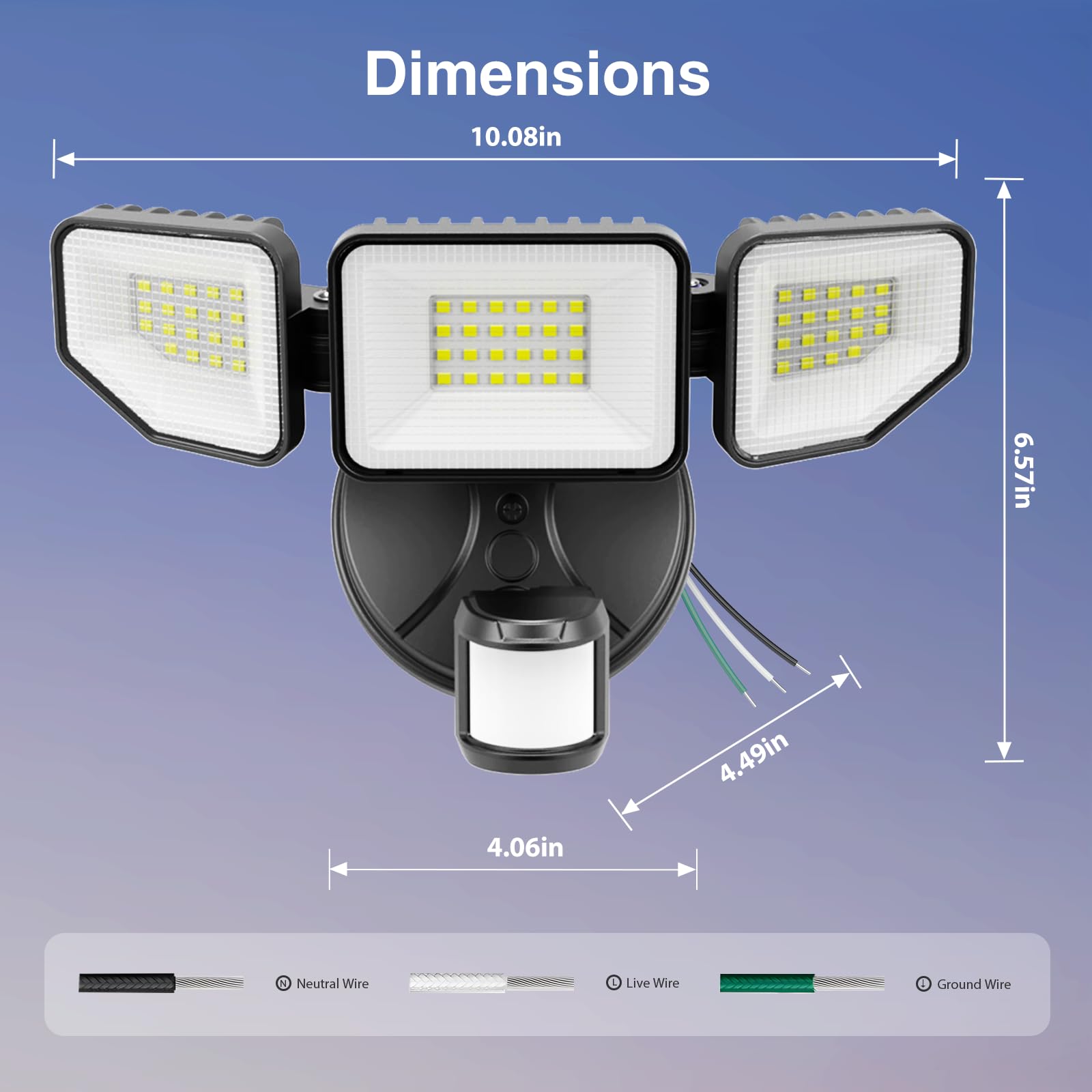 Meloght wall-mount flood light provides versatile outdoor lighting options.