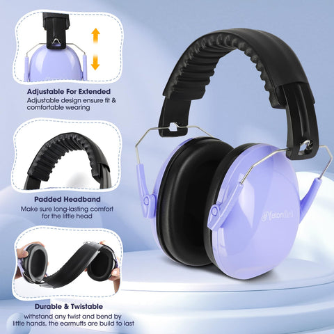MelonArt Kids Ear Protection adjustable headband fits growing children at loud venues.