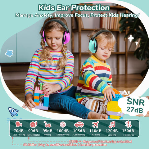 MelonArt Kids Ear Protection side view with adjustable headband for comfy wear