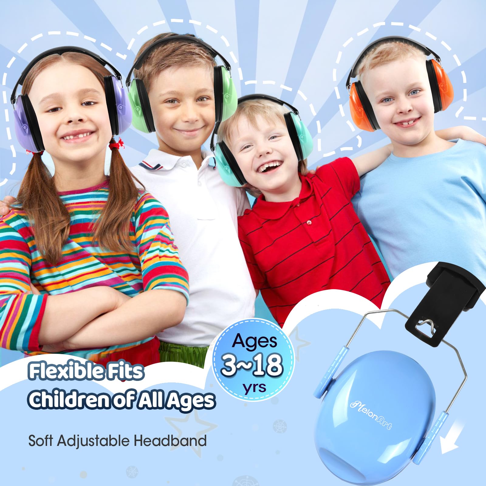MelonArt Ear Protection six-pack helps families share reliable noise relief on trips.