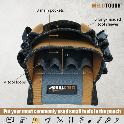 MELOTOUGH 13-pocket tool pouch keeps essential tools organized and within reach