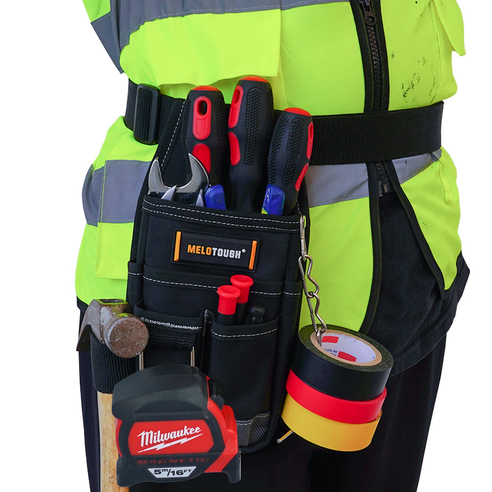 MELOTOUGH adjustable waist belt covers 28 to 53 inches for a custom fit.