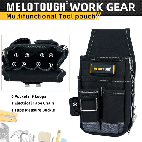 MELOTOUGH belt-clip attachment option lets wearers switch between belt and pouch.