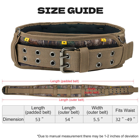 MELOTOUGH camo tool belt 22 pockets maximize on-site organization and quick tool access.