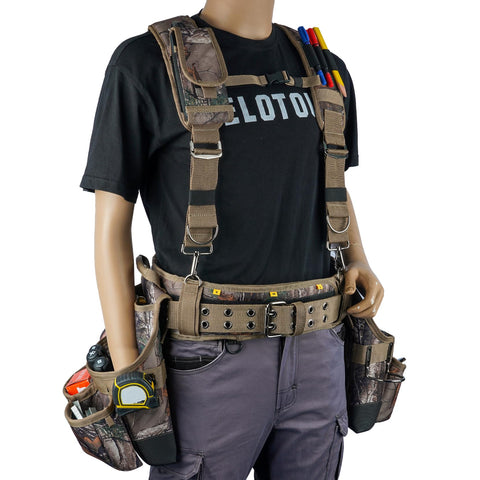 MELOTOUGH camo tool belt on-site usability supports efficient workflow.