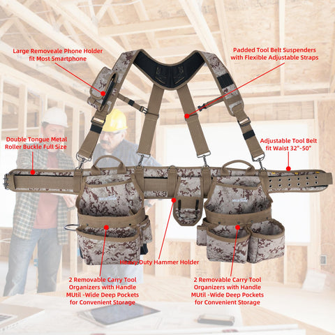 MELOTOUGH camo belt with phone holder supports on-site communication