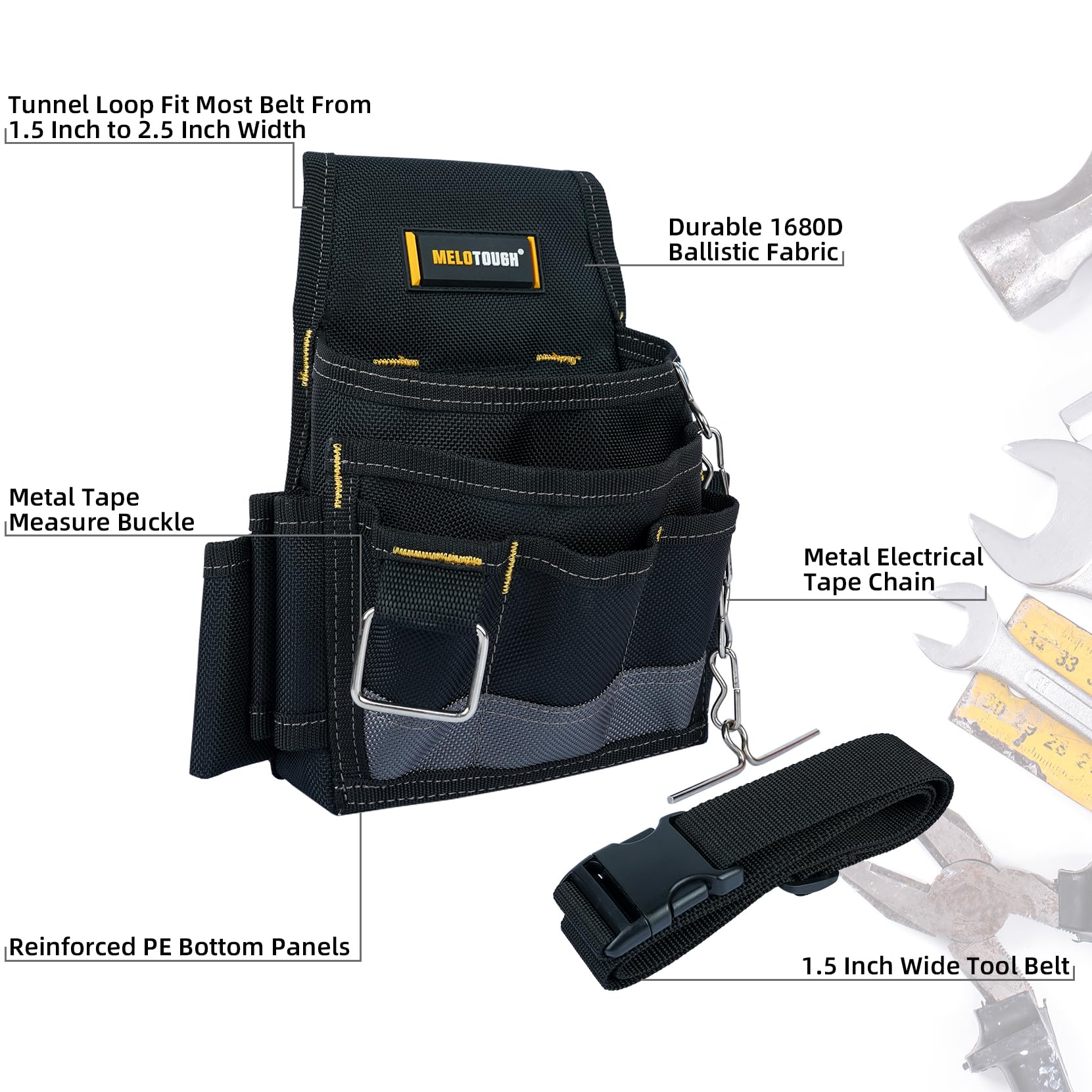 MELOTOUGH pouch built with durable 1680D fabric for rugged use
