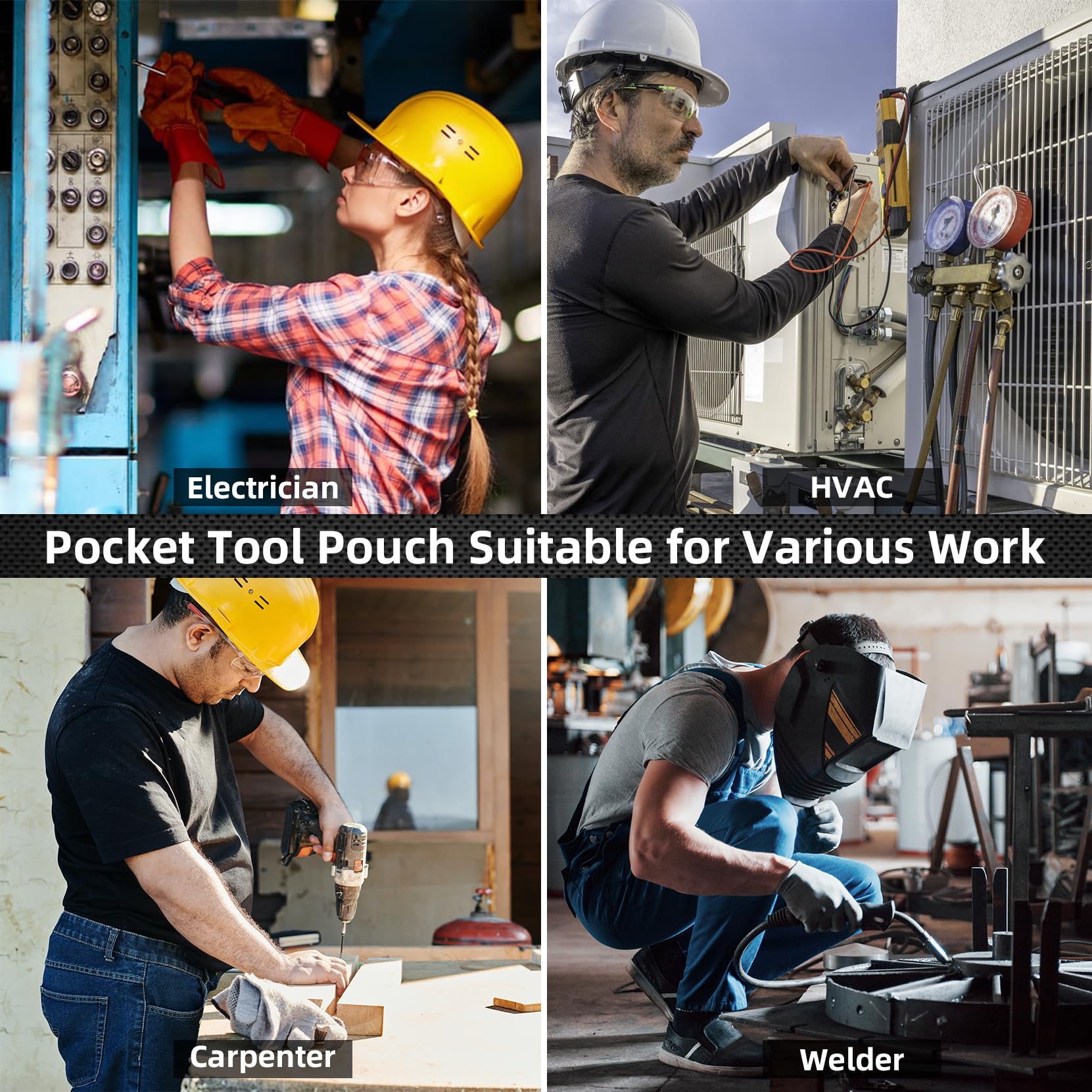 MELOTOUGH durable 600D fabric resists splashes and daily wear at the job site.