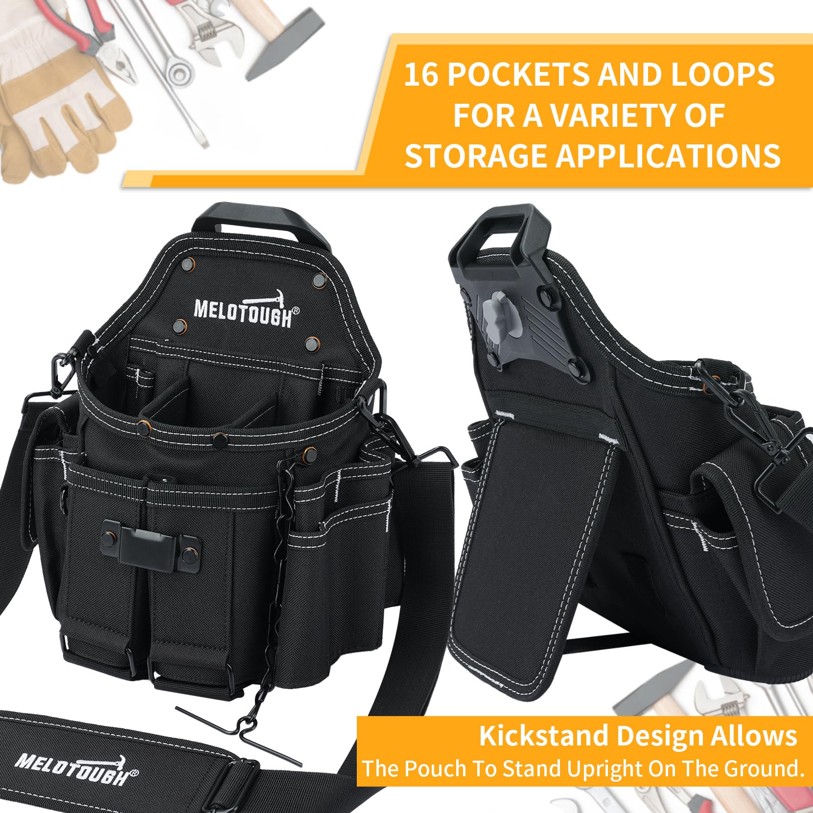 MELOTOUGH belt clip enables quick detachment for breaks without removing the whole belt.