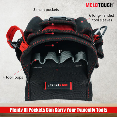 MELOTOUGH electrician tool pouch front pocket keeps small tools organized and accessible