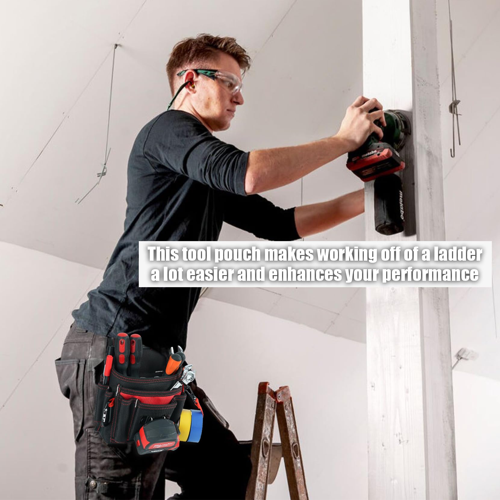 MELOTOUGH electrician tool pouch reinforced stitching withstands tough workdays