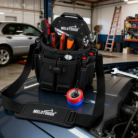 MELOTOUGH electrical tape strap holds rolls neatly for fast rewraps.