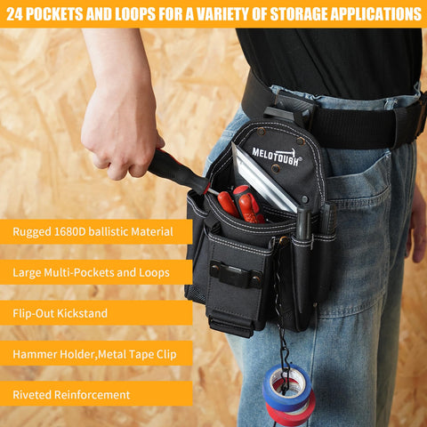 MELOTOUGH kickstand feature keeps the pouch upright