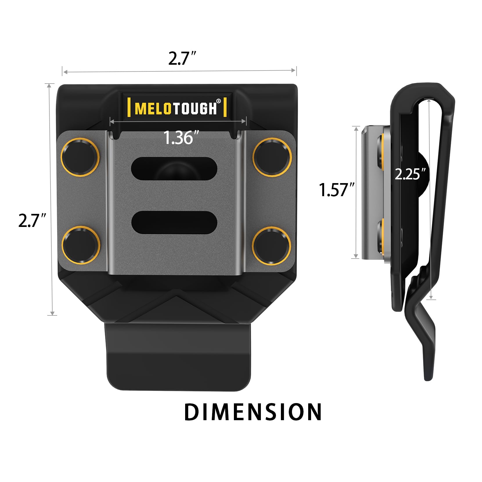 MELOTOUGH lightweight drill holder adds minimal bulk for easy transport