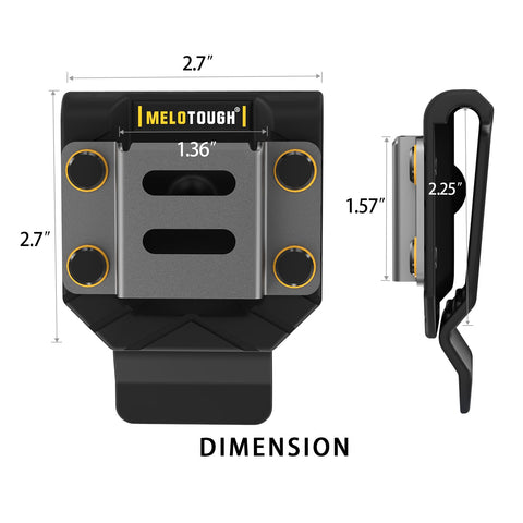 MELOTOUGH lightweight drill holder adds minimal bulk for easy transport
