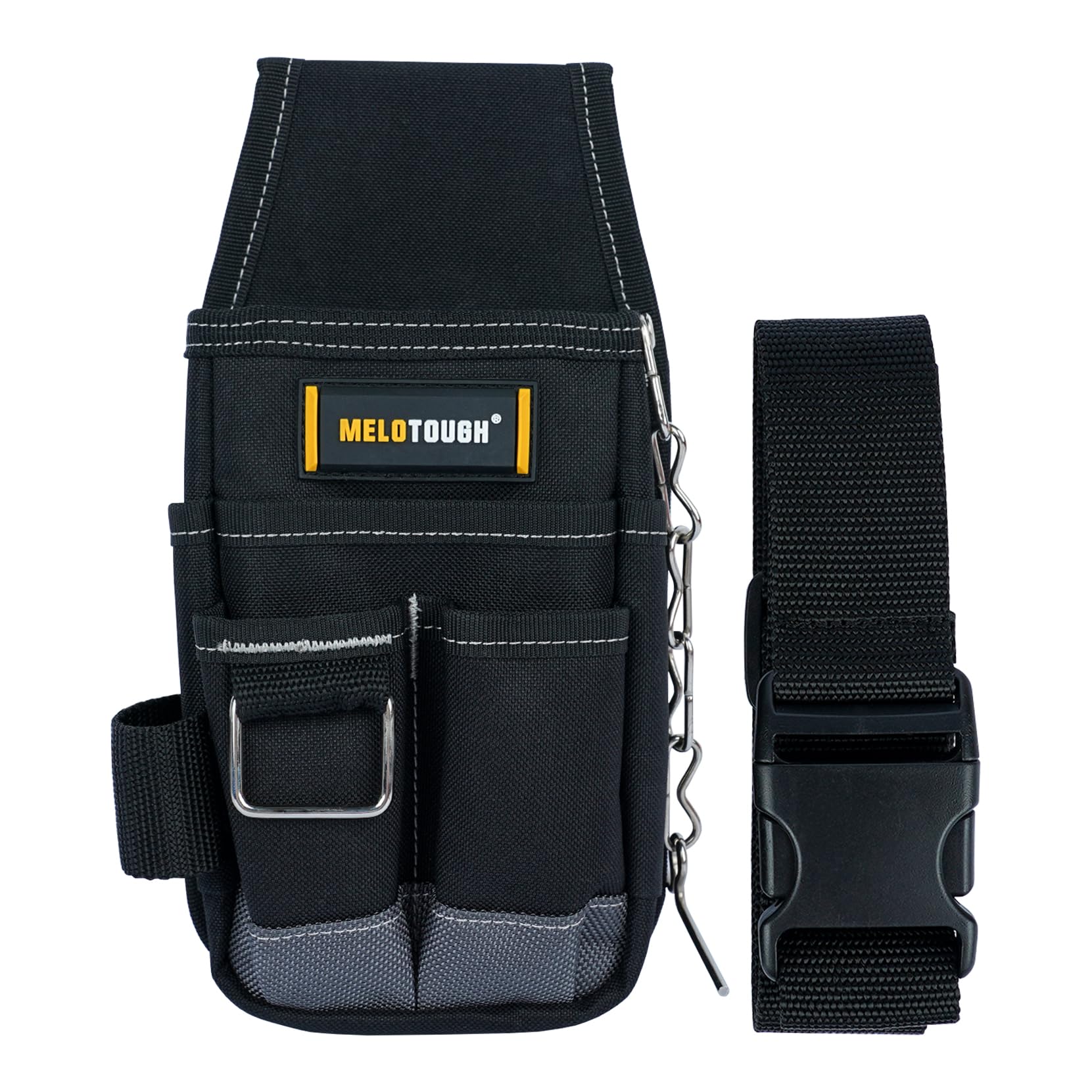 MELOTOUGH pocket tool pouch with belt clip keeps essential tools within reach on site.