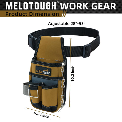 MELOTOUGH pouch with belt clip attached for quick access on the job