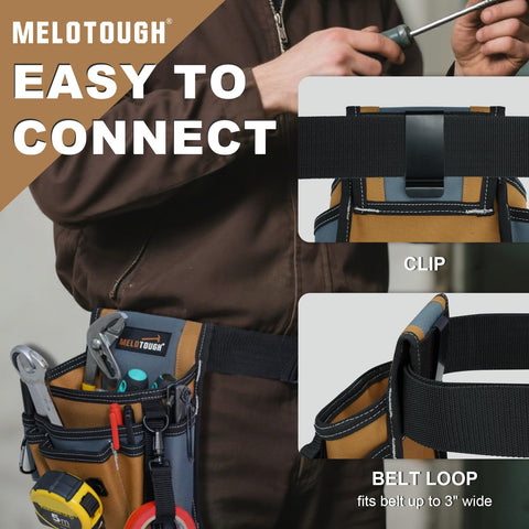 MELOTOUGH rear metal clip attachment gives flexible rock-solid positioning