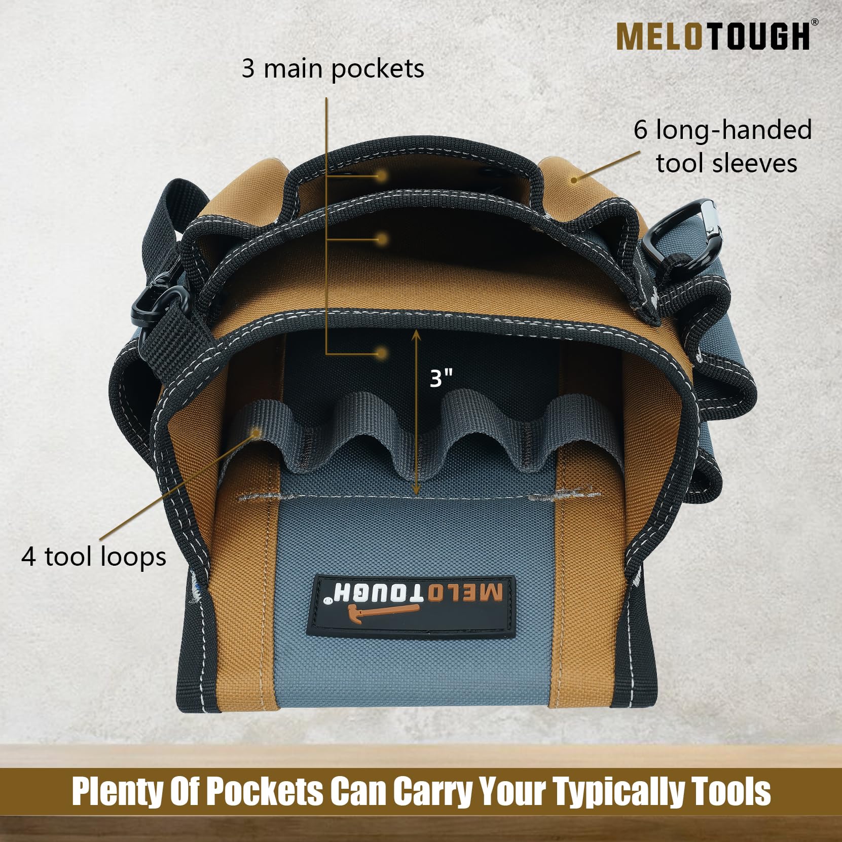 MELOTOUGH pouch showing front pocket compact storage for small tools