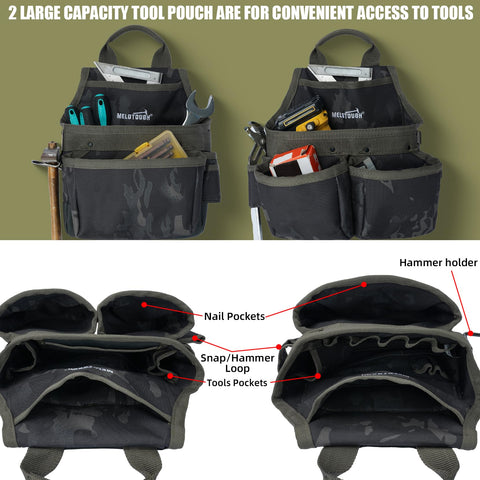MELOTOUGH suspenders adjustment demonstrates even weight distribution for all day comfort