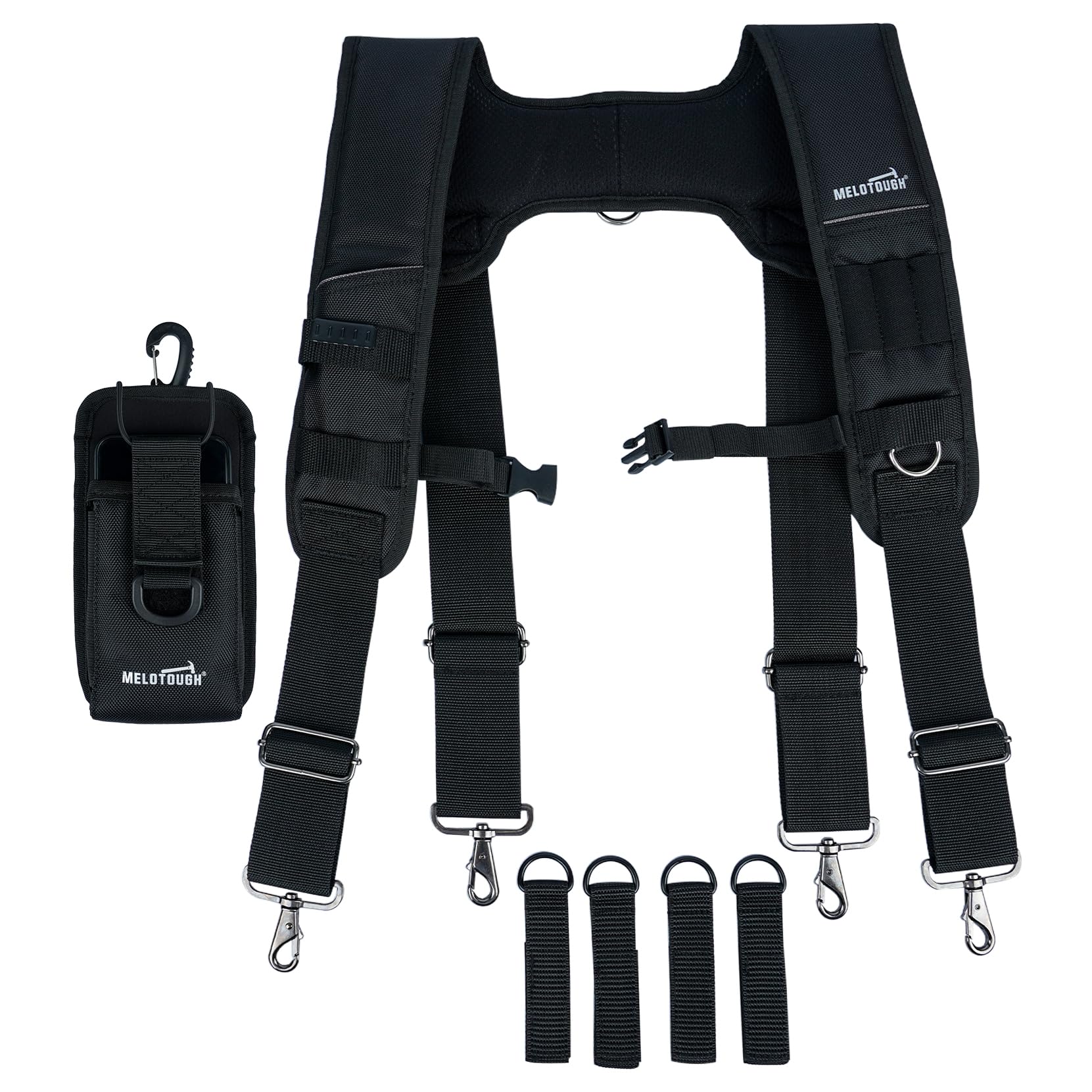 MELOTOUGH four-point support stabilizes belt during movement.