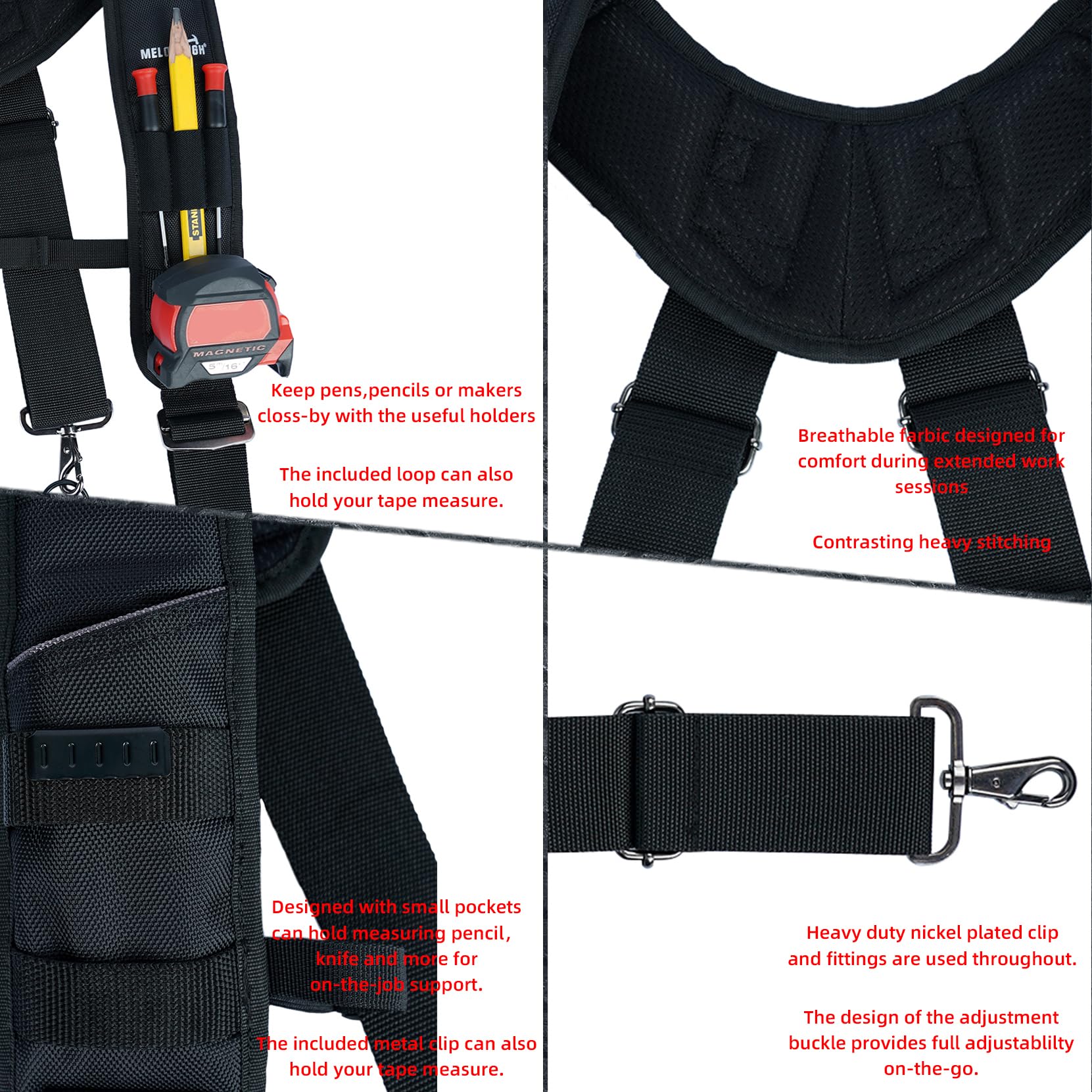 MELOTOUGH nylon webbing provides durable, comfortable fit.