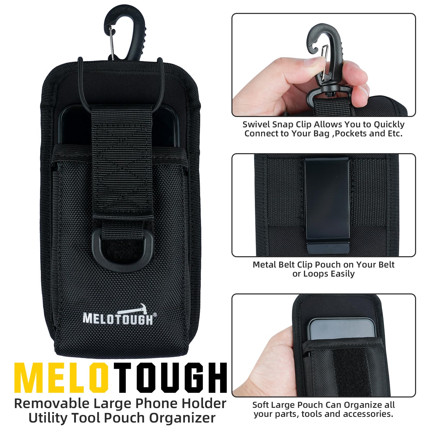 MELOTOUGH weight distribution eases back relief on heavy belts.