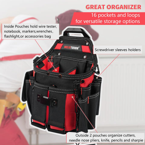 MELOTOUGH pouch with electrical tape strap keeps cords tidy and ready.