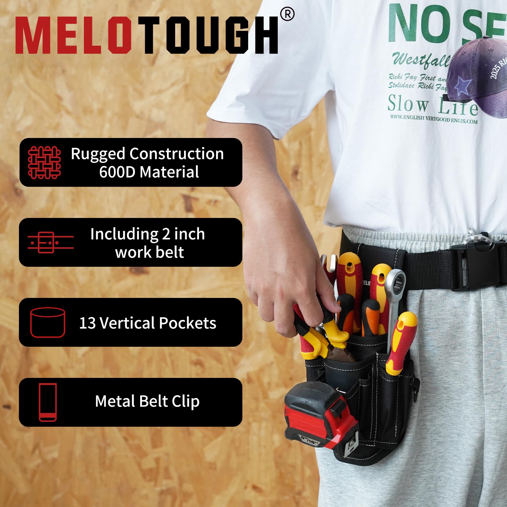 MELOTOUGH ergonomic design distributes weight for comfortable wear.