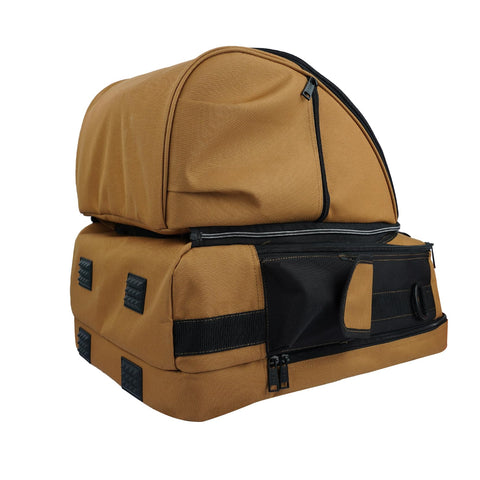 MELOTOUGH welding backpack side access for fast tool retrieval.