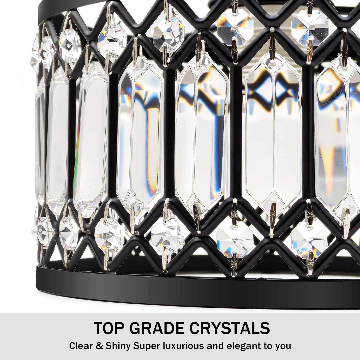 Melovom Crystal Ceiling Light dimmed glow demonstrates warm ambience.