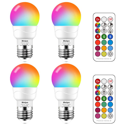 MELPO LED color-changing bulb with remote for easy mood lighting.