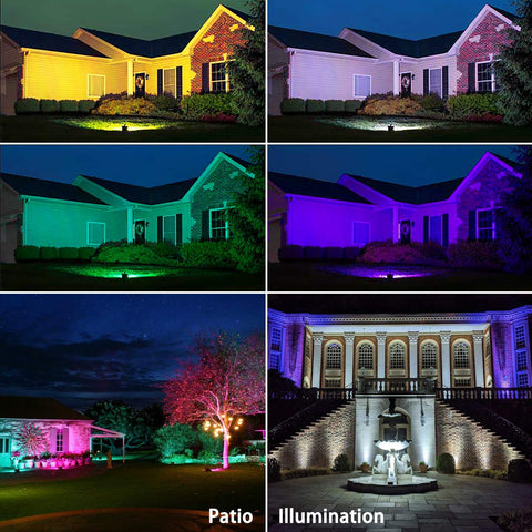 MELPO RGBW flood light is dimmable for customizable brightness.