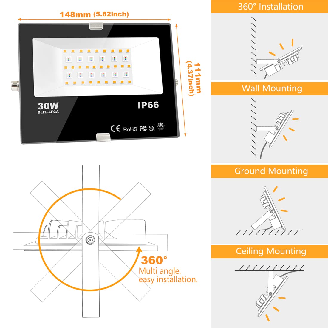 Music sync feature on MELPO flood lights creating dynamic ambiance