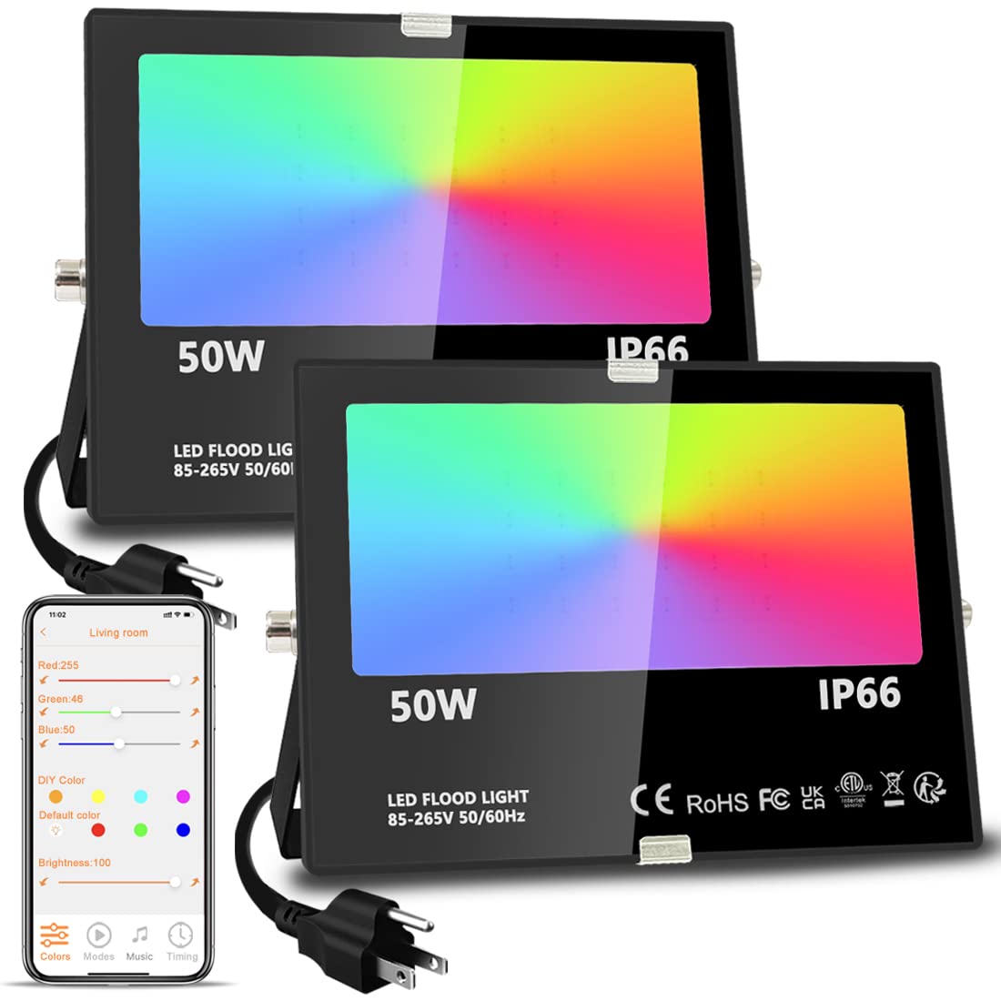 MELPO LED flood light outdoor packaging shows compact, easy-install design.