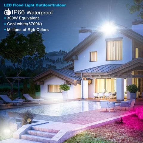 MELPO outdoor flood light side view shows even illumination