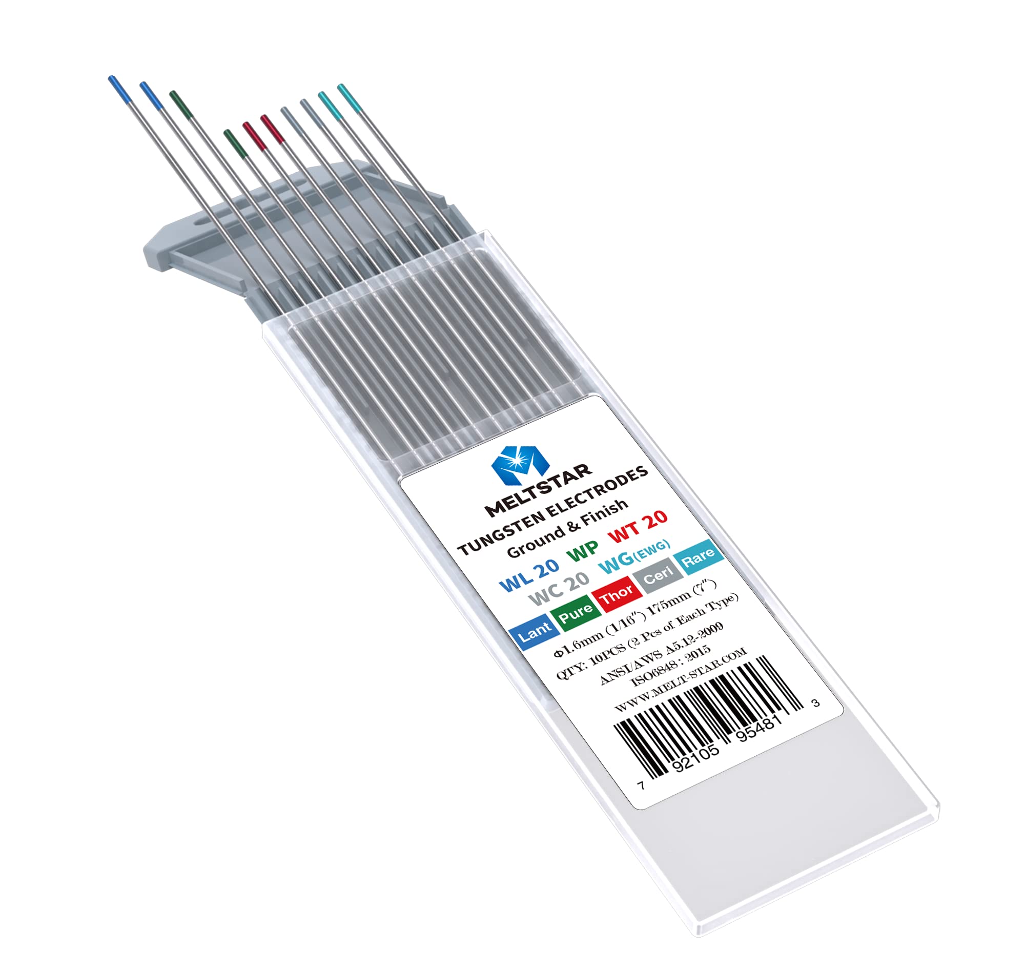 MELTSTAR pure tungsten electrode suitable for general TIG welding tasks.