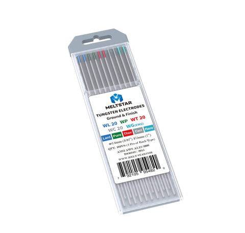Meltstar red-tungsten electrode color-coded for quick selection during welding