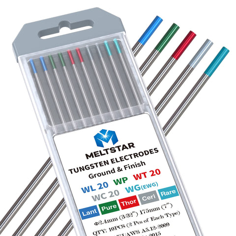 Meltstar TIG electrodes mix set shown for versatile welding tasks
