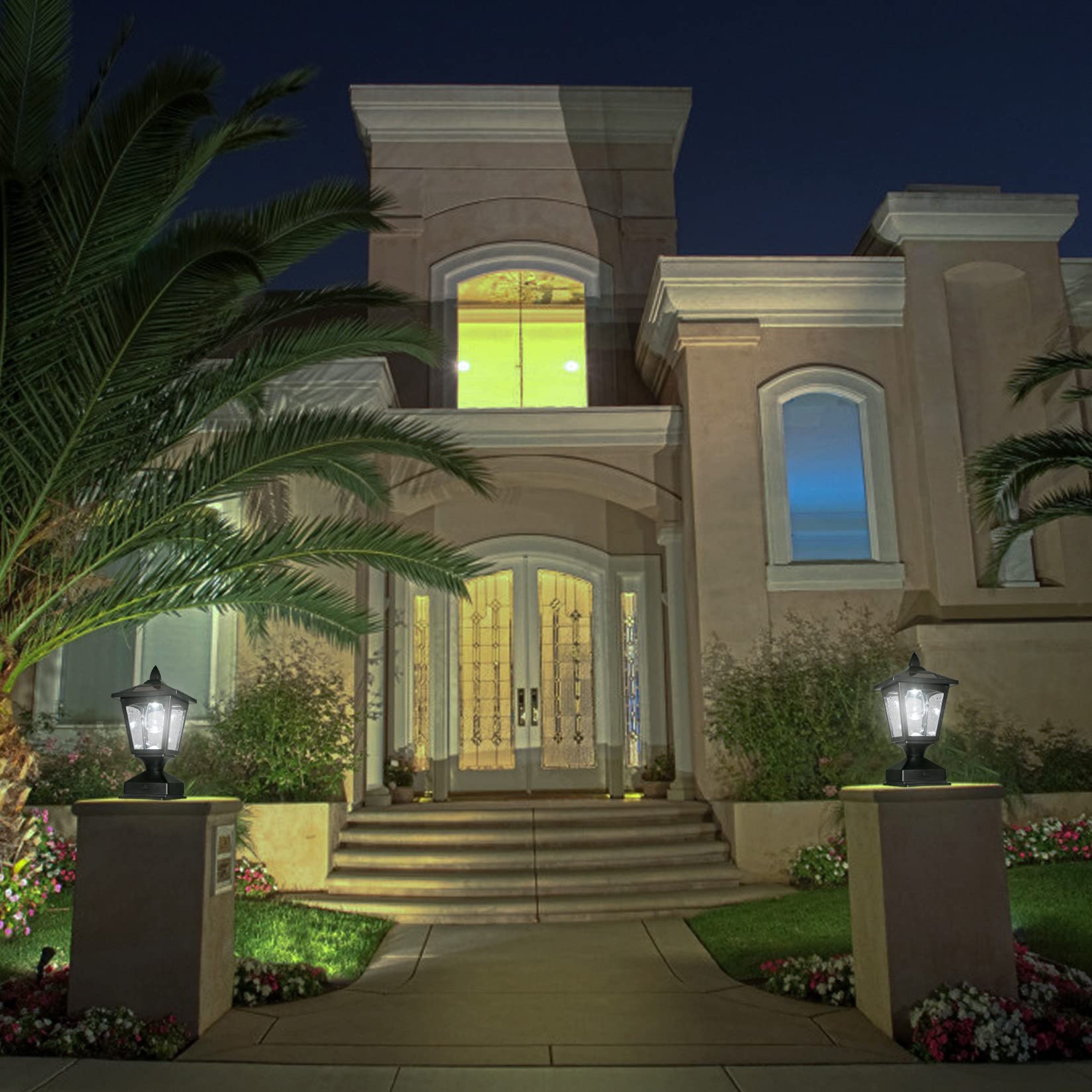Melunar weatherproof post lights endure rain and snow while brightening outdoor spaces.